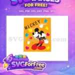 Free Smiling Mickey Free Colorful Hearts Mickey and Friends Free SVG - Instant Download