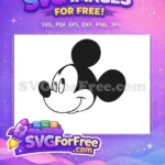 Free Happy Mickey Mouse Head Free Black Outline Disney Free SVG - Instant Download