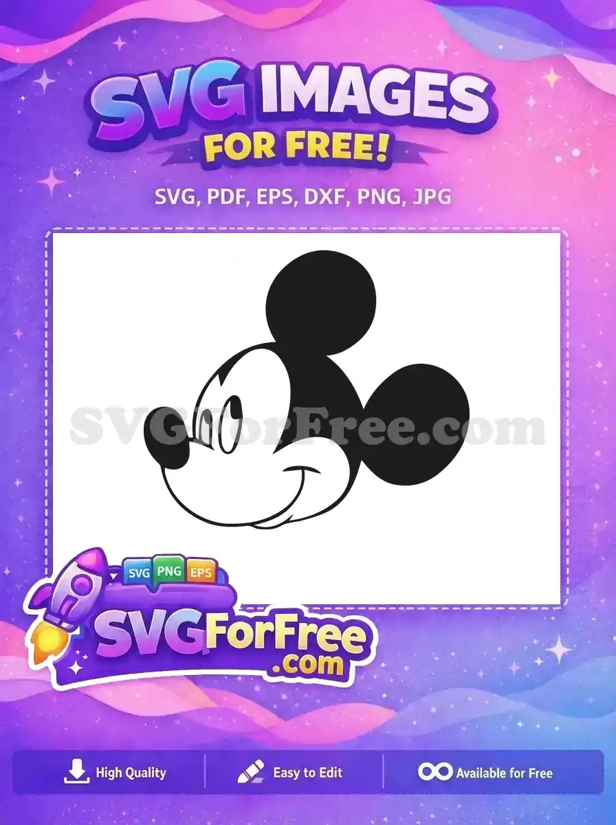 Free Happy Mickey Mouse Head Free Black Outline Disney Free SVG
