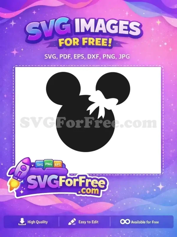 Free Minnie Mouse Silhouette Free White Bow Mickey Free SVG