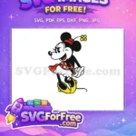 Free Smiling Minnie Mouse Free Polka Dot Dress Cartoon Free SVG - Instant Download