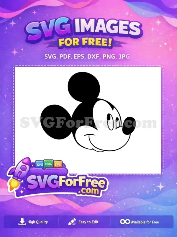 Free Smiling Face Free Classic Ears Mickey Free SVG 2
