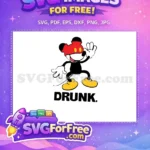 Free Drunk Mickey Mouse Free Waving Hand Art Free SVG - Instant Download