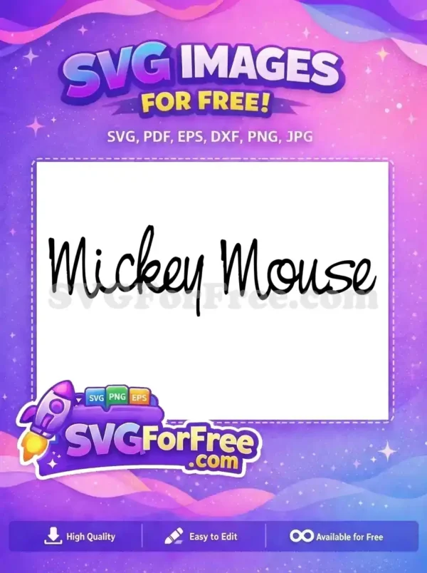 Free Classic Mickey Font Free Mouse Disney Free SVG