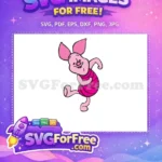 Free Pink Piglet Dancing Free Striped Shirt Winnie the Pooh Free SVG - Instant Download