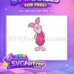 Free Smiling Piglet Free Pink Striped Shirt Winnie Free SVG - Instant Download