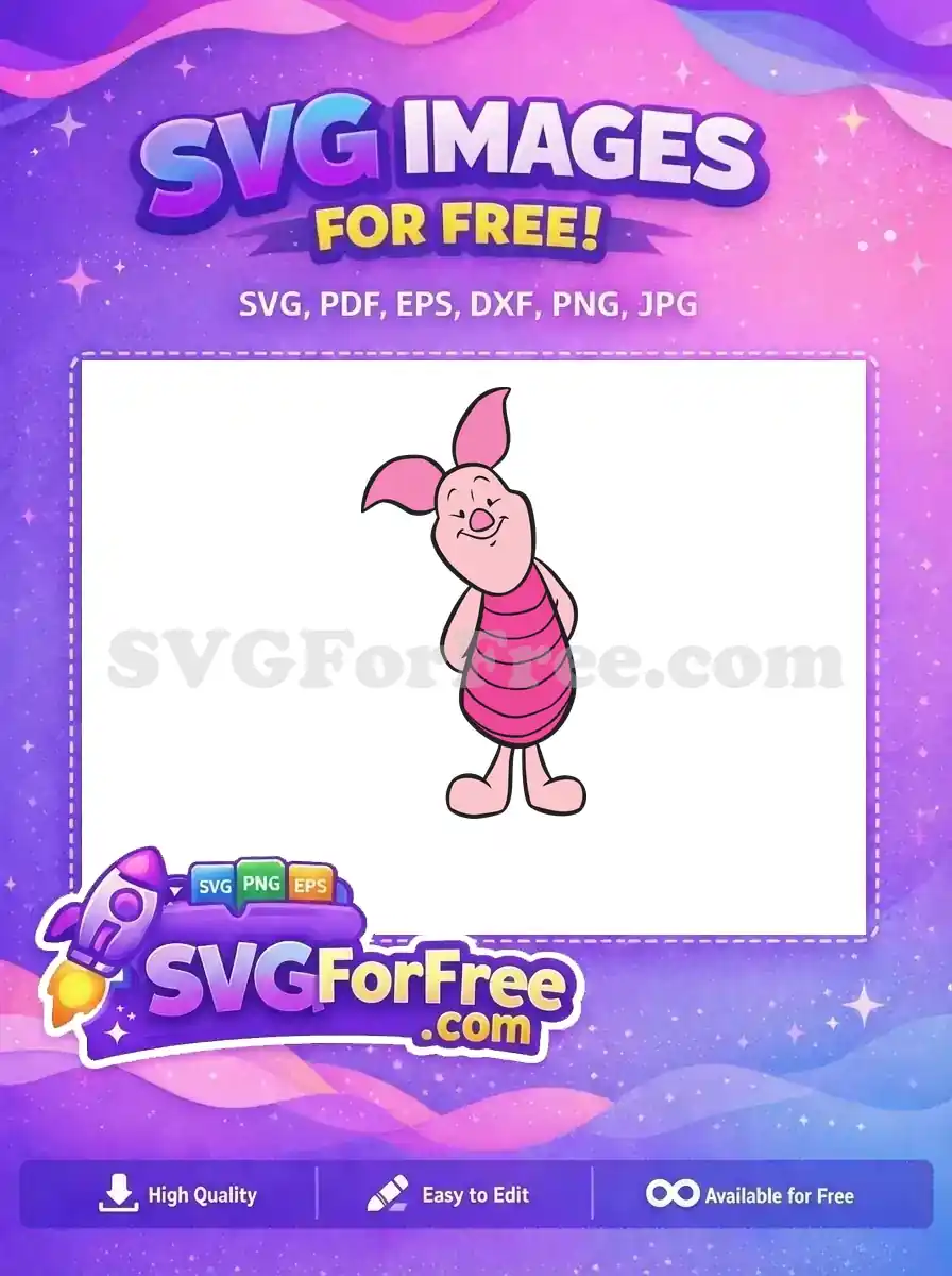 Free Smiling Piglet Free Pink Striped Shirt Winnie Free SVG