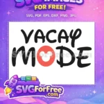Free Black Vacay Free Mode Coral Mickey Free SVG - Instant Download
