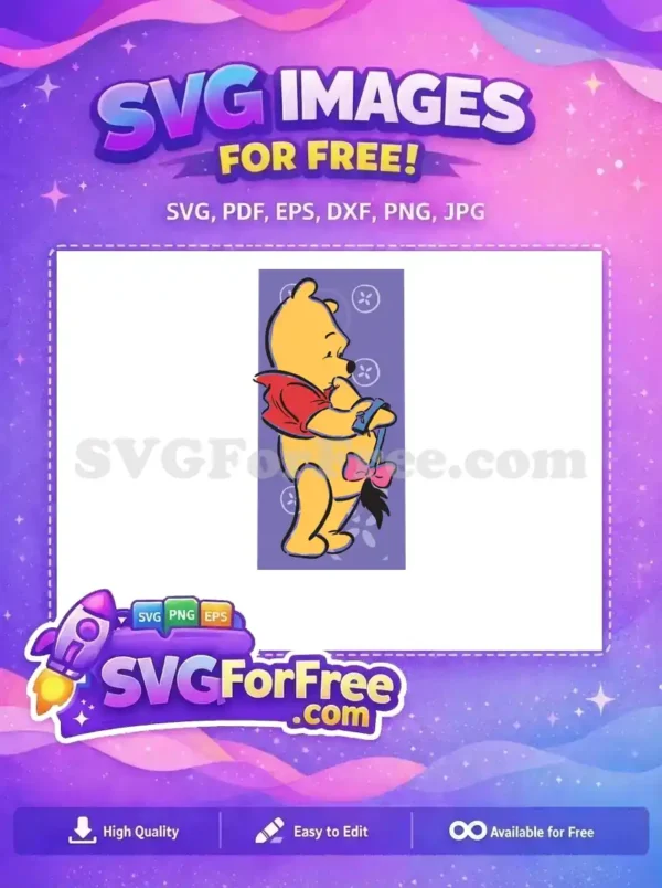 Free Golden Pooh Red Cape Free Blue Tool Winnie Free SVG Free Golden Pooh Red Cape Free Blue Tool Winnie Free SVG
