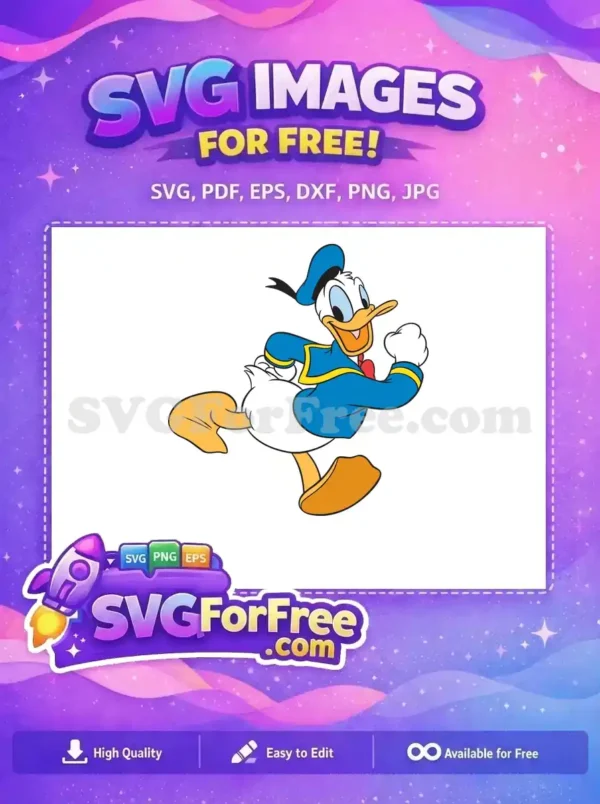 Free Running Donald Duck Free Blue Outfit Mickey Free SVG