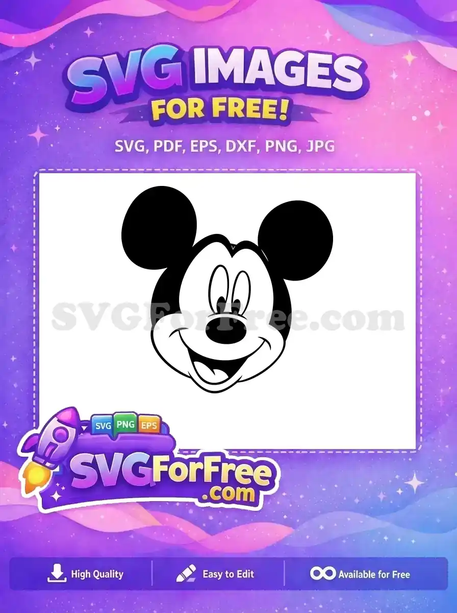 Free Smiling Face Free Black Outline Mickey Mouse Free SVG 2