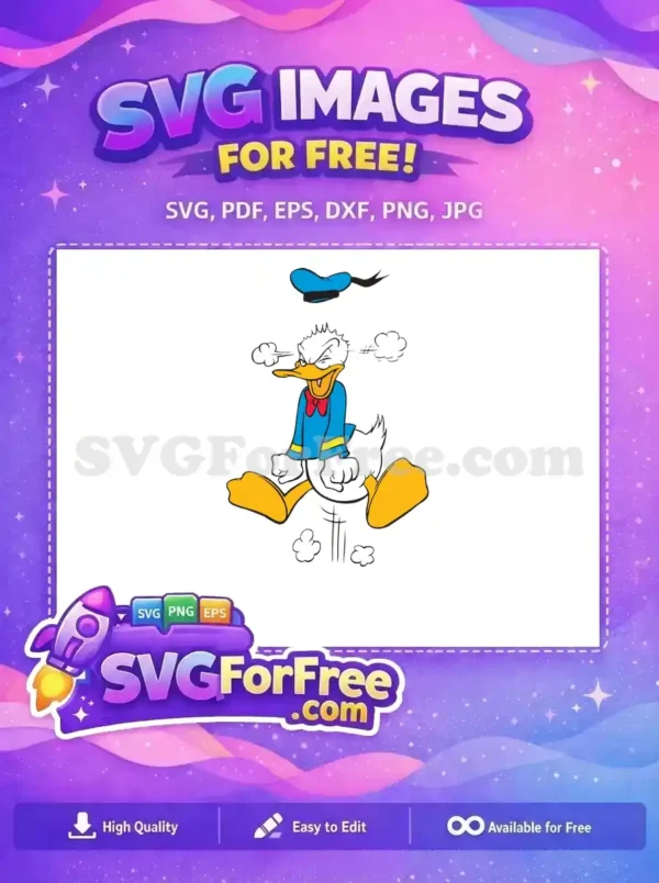 Free Angry Donald Duck Free Steaming Ears Mickey Free SVG