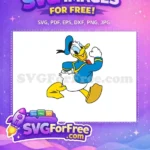 Free Cheerful Donald Duck Free Running Pose Mickey Free SVG - Instant Download
