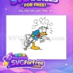 Free Bandaged Donald Duck Free Colorful Crutches Mickey Friends Free SVG - Instant Download