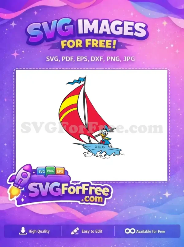 Free Sailing Boat Free Red Sail Donald Free SVG