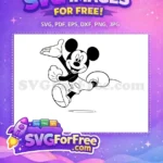Free Happy Mickey Mouse Free Running Pose Cartoon Free SVG - Instant Download