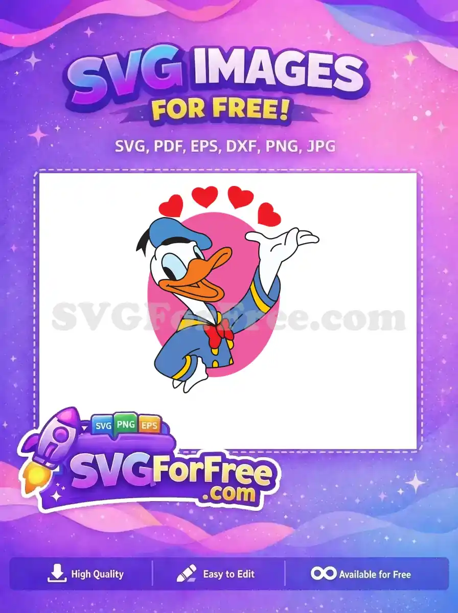 Free Blue Sailor Free Red Hearts Donald Duck Free SVG