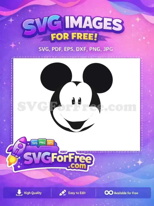 Free Black Ears Free Smiling Face Mickey Mouse Free SVG