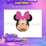 Free Minnie Mouse Face Free Pink Bow Disney Free SVG - Instant Download