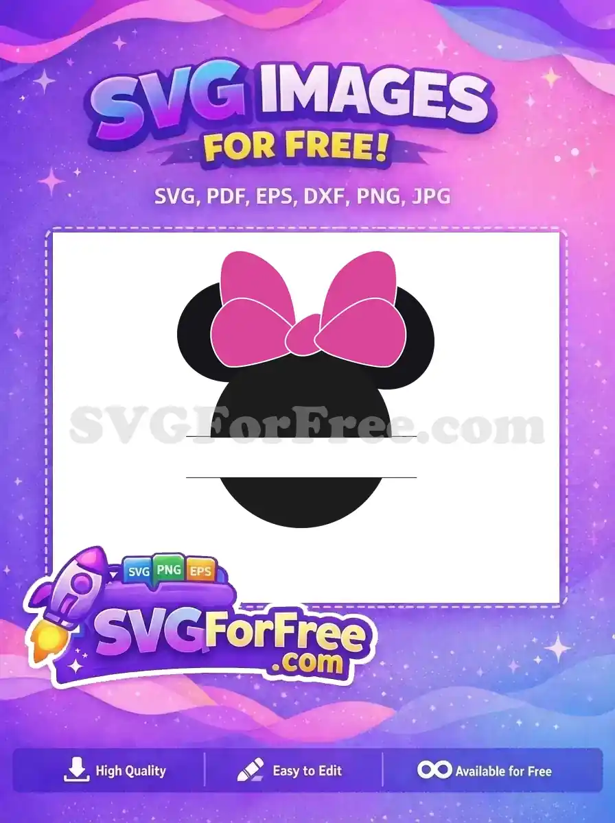Free Minnie Mouse Head Free Pink Bow Disney Free SVG