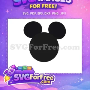 Free Black Silhouette Free Minimalist Mickey Mouse Free SVG