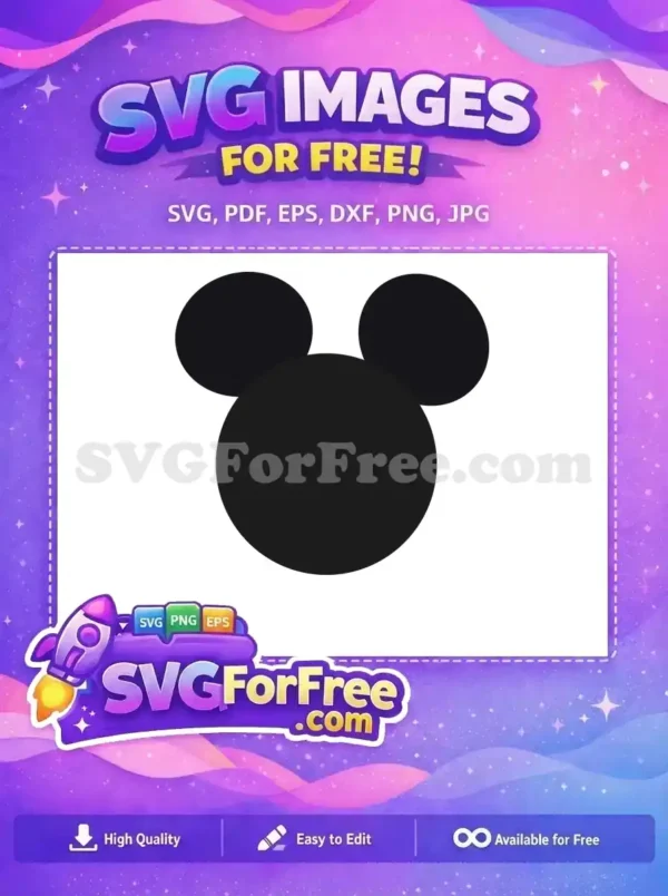 Free Black Silhouette Free Minimalist Mickey Mouse Free SVG