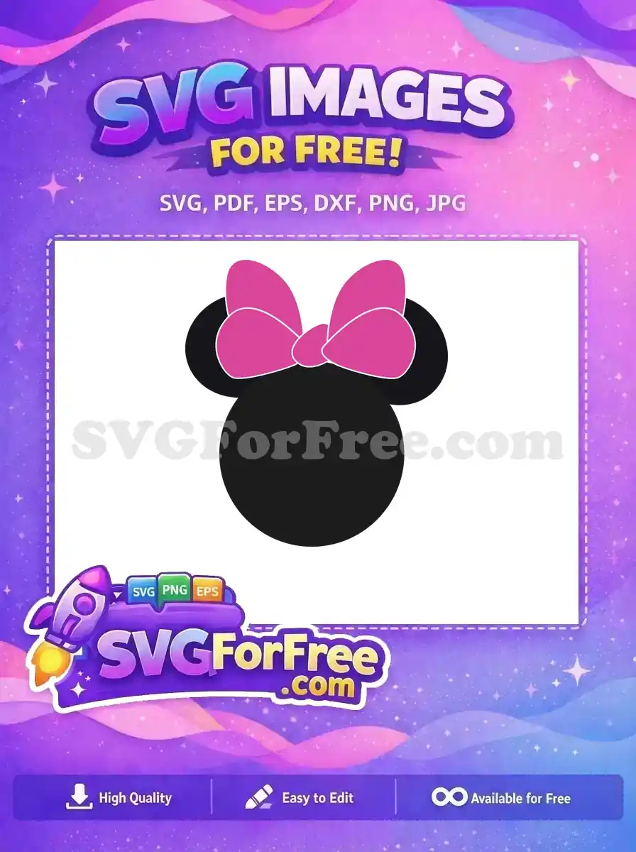 Free Minnie Mouse Pink Bow Free Disney Character Free SVG