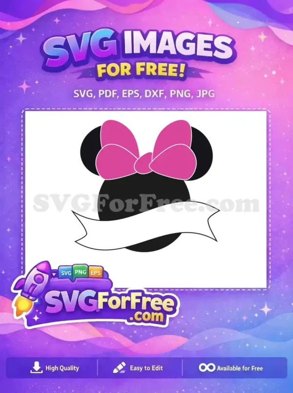 Free Minnie Mouse Pink Bow Free Banner Disney Free SVG Free Minnie Mouse Pink Bow Free Banner Disney Free SVG