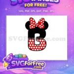 Free Polka Dot Bow Free Letter B Minnie Free SVG - Instant Download