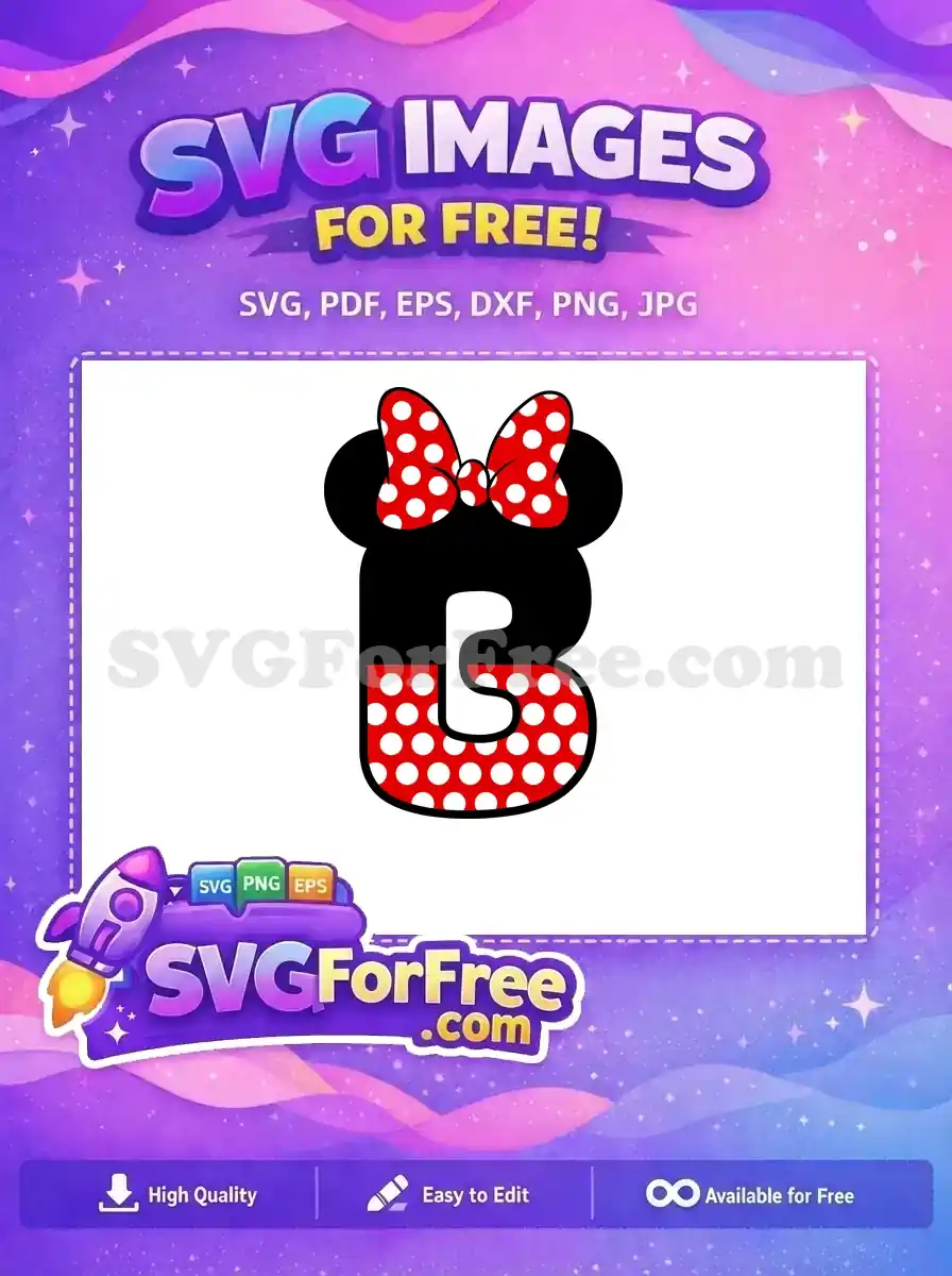 Free Polka Dot Bow Free Letter B Minnie Free SVG