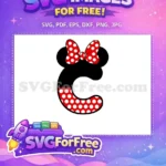 Free Polka Dot Bow Free Letter C Initial Minnie Free SVG - Instant Download