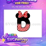 Free Polka Dot Bow Free Minnie Letter Mickey Free SVG - Instant Download