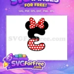 Free Polka Dot Bow Free Letter E Initial Minnie Free SVG - Instant Download