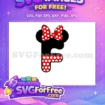 Free Polka Dot Bow Free Letter F Initial Minnie Free SVG - Instant Download