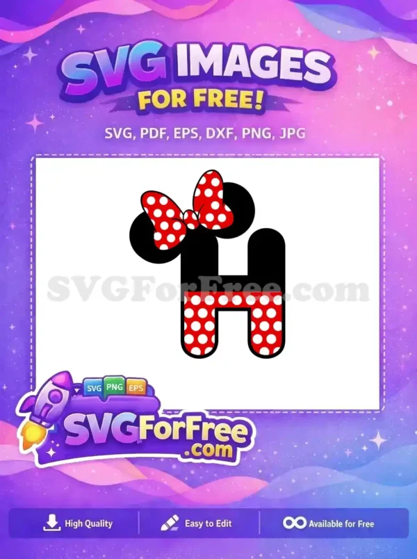 Free Polka Dot Bow Free Number One Mickey Free SVG 1