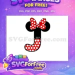 Free Polka Dot Bow Free Minnie Number 1 Free SVG - Instant Download