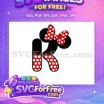 Free Minnie Red Polka Dots Free Letter K Mickey Font Free SVG - Instant Download