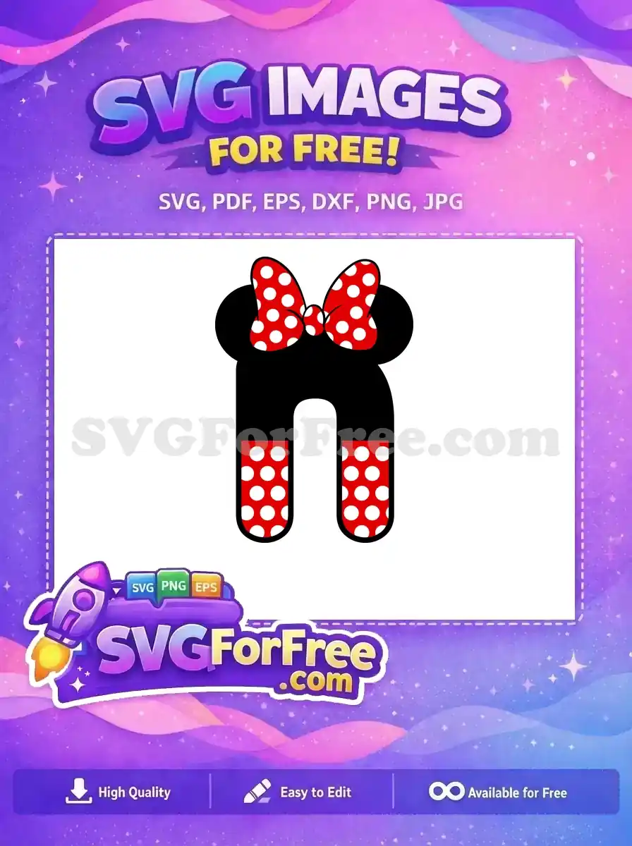 Free Polka Dot Bow Free Letter N Minnie Free SVG
