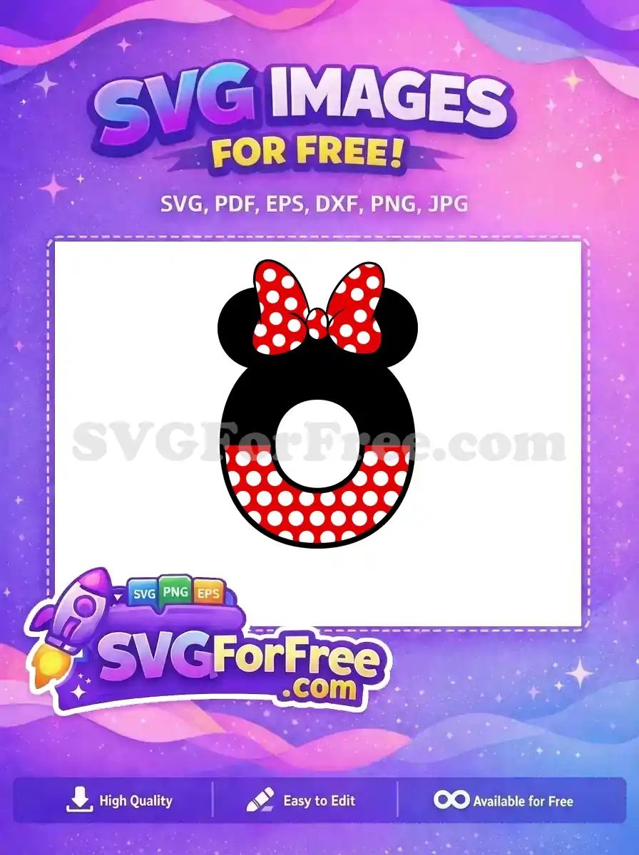 Free Polka Dot Bow Free Number Zero Mickey Free SVG