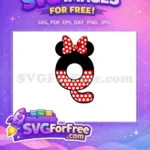 Free Red Polka Dot Free Number One Mickey Free SVG - Instant Download