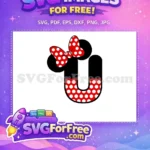 Free Polka Dot Bow Free Letter U Initial Mickey Free SVG - Instant Download