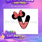 Free Red Polka Dot Free Minnie Initial V Free SVG - Instant Download