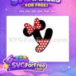Free Red Polkadot Bow Free Number 1 Mickey Free SVG - Instant Download