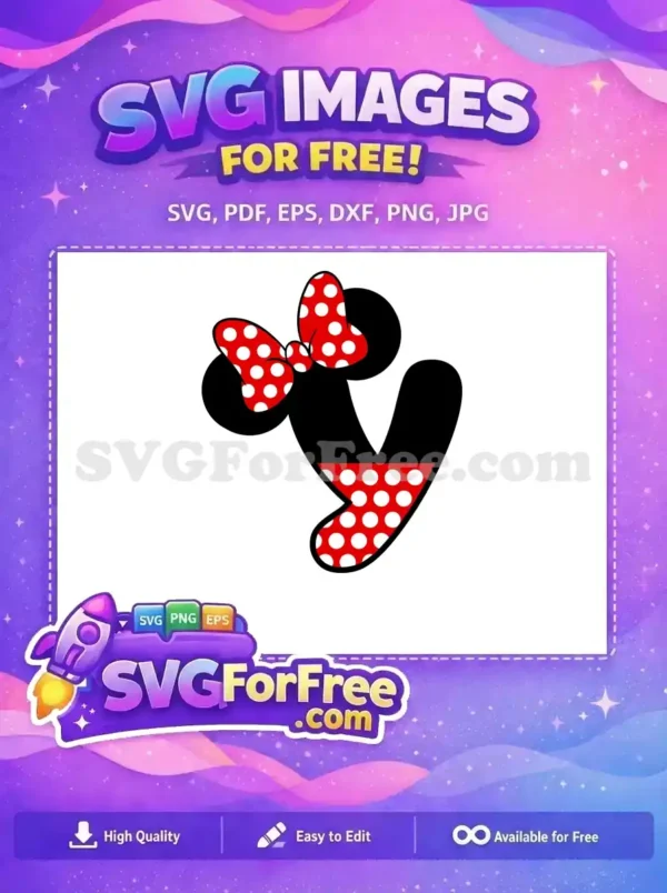 Free Red Polkadot Bow Free Number 1 Mickey Free SVG