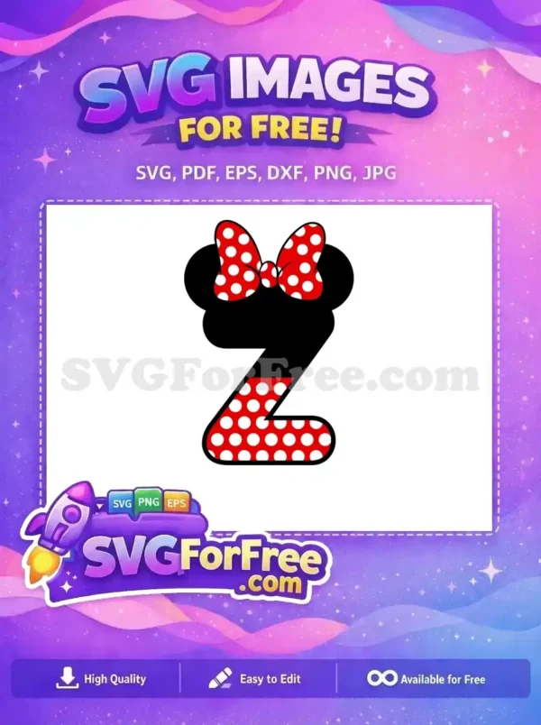 Free Red Polka Dot Free Minnie Number 1 Free SVG