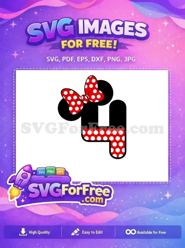 Free Polka Dot Bow Free Number One Mickey Free SVG 3 Free Polka Dot Bow Free Number One Mickey Free SVG 3