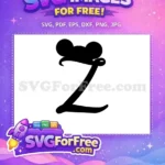Free Black Mickey Font Free Letter Z Alphabet Free SVG - Instant Download