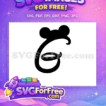 Free Black Ears Free Curly Tail Initial Mickey Free SVG - Instant Download