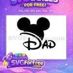 Free Black Mickey Head Free Dad Silhouette Disney Free SVG - Instant Download