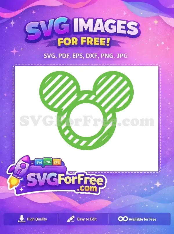 Free Striped Pattern Free Lime Green Mickey Heads Free SVG